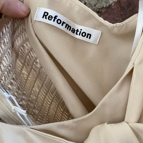 Reformation Carrara Silk Wedding Dress - Picture 7 of 12